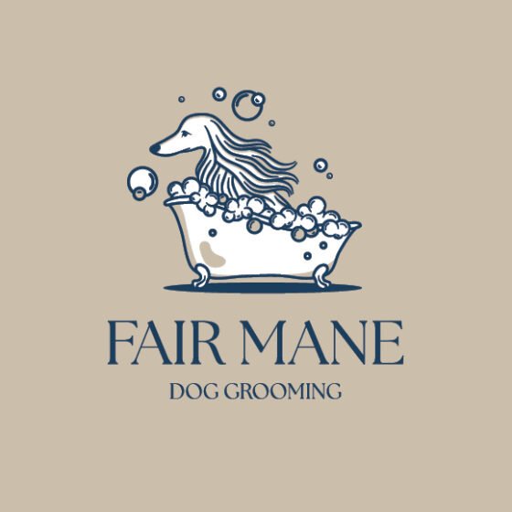 Fair Mane dog grooming logo and brand identity